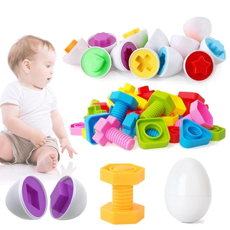 Brinquedos Montessori - ovos e parafusos - Shop De Tudo